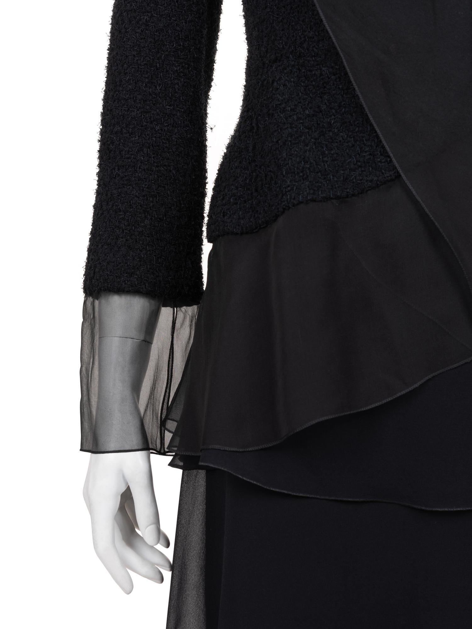 Chanel Tweed Jacket and Ruffled Skirt Ensemble, 2000