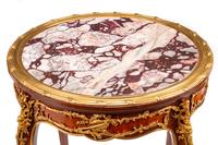 A Pair of Louis XV Style Gilt Bronze Mounted Marble-Top Tables
