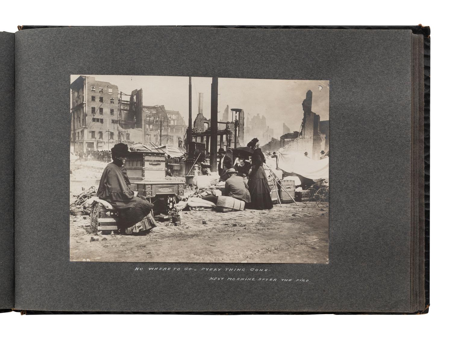 [EARLY PHOTOGRAPHY - CALIFORNIA]. Photo album documenting the San Francisco Earthquake of 1906.