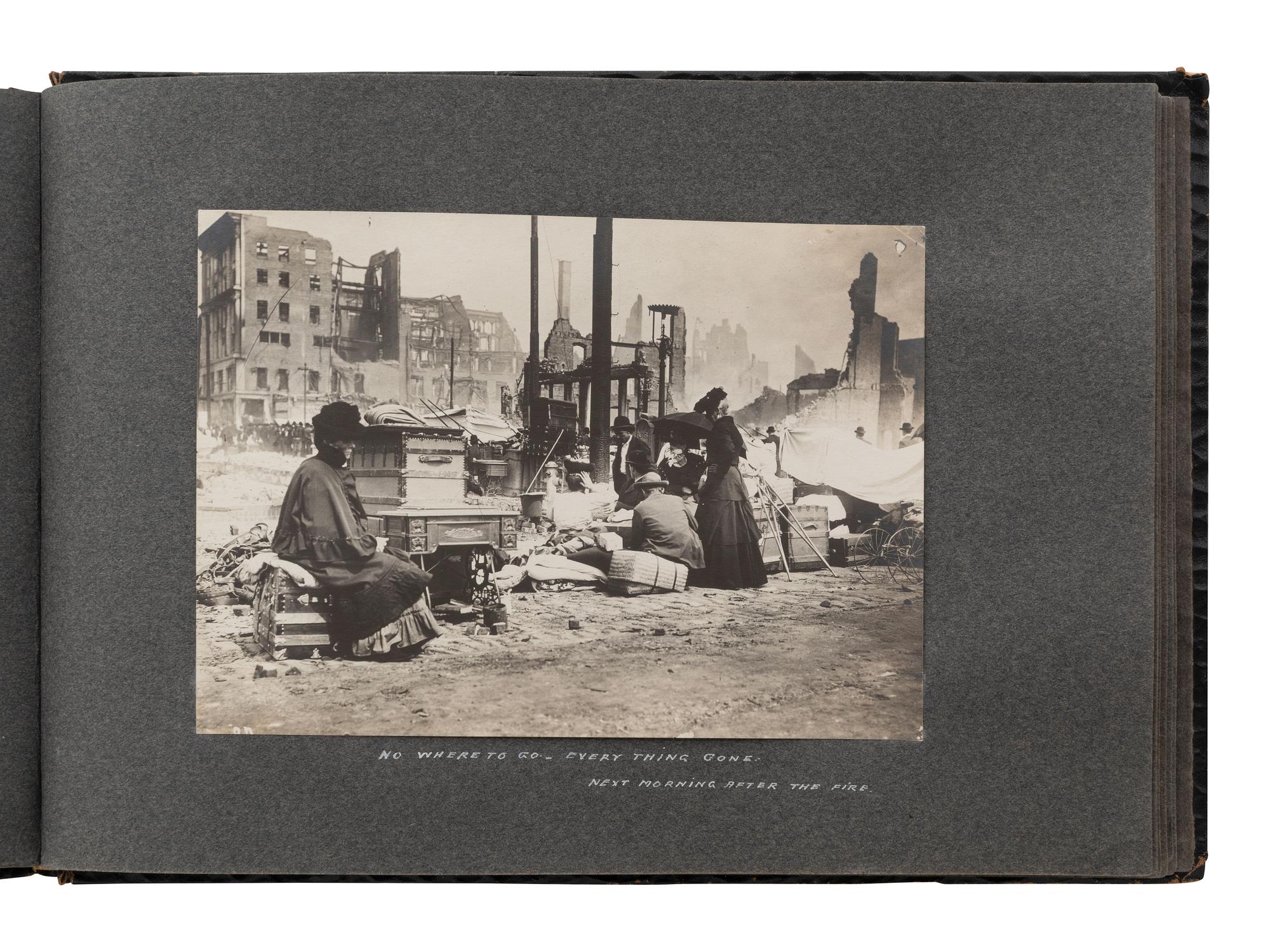 [EARLY PHOTOGRAPHY - CALIFORNIA]. Photo album documenting the San Francisco Earthquake of 1906.