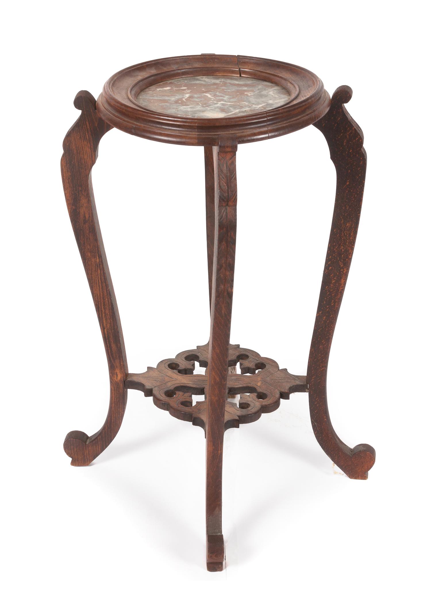 A Victorian Walnut Pedestal Table Height 27 1/2 inches.