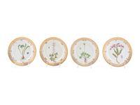 A Set of Eight Royal Copenhagen Flora Danica Porcelain Bread Plates
