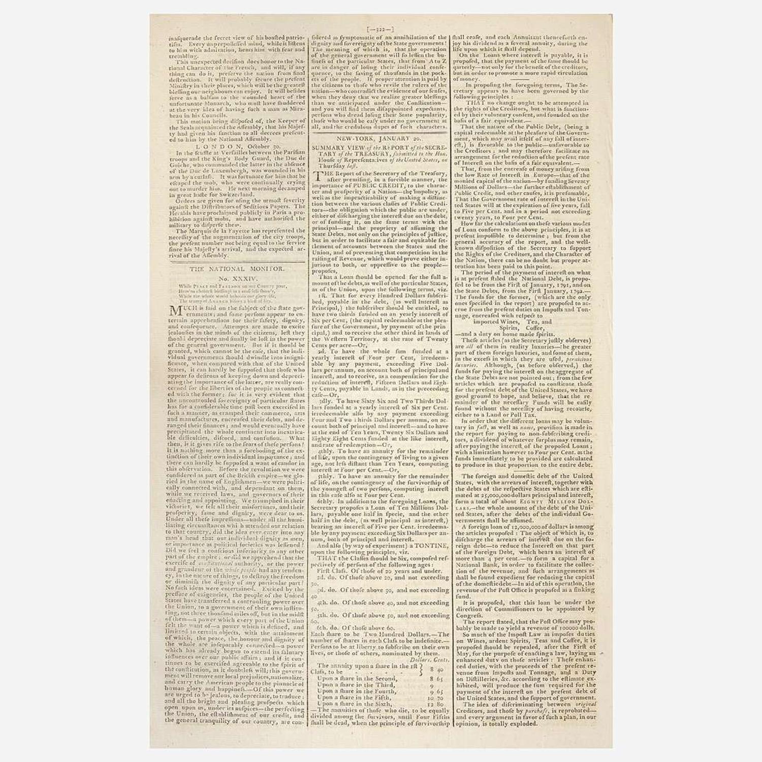 [Hamilton, Alexander] [Public Credit, etc.] Group of 3 Issues of the Gazette of the United States