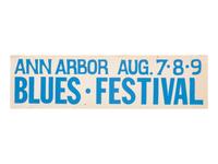 [MUSIC]. A group of 4 items promoting the Ann Arbor Blues and Jazz Festivals in 1970 and 1972, incl. posters, a program and bumper sticker.