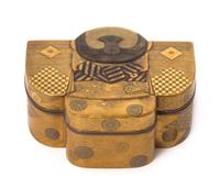 A Japanese Lacquer Box and Cover Length 4 inches.
