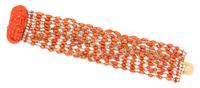 A Yellow Gold and Coral Bracelet, Circa 1840, 37.20 dwts.