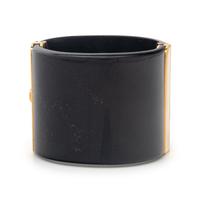 Chanel Black Resin and Gold-Tone Metal Cuff