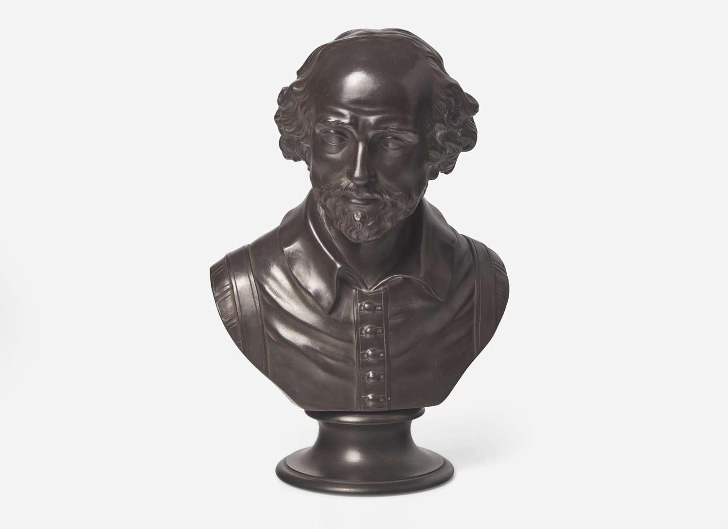 A Wedgwood Bronzed Black Basalt Bust of William Shakespeare, UK, early to mid-19th century