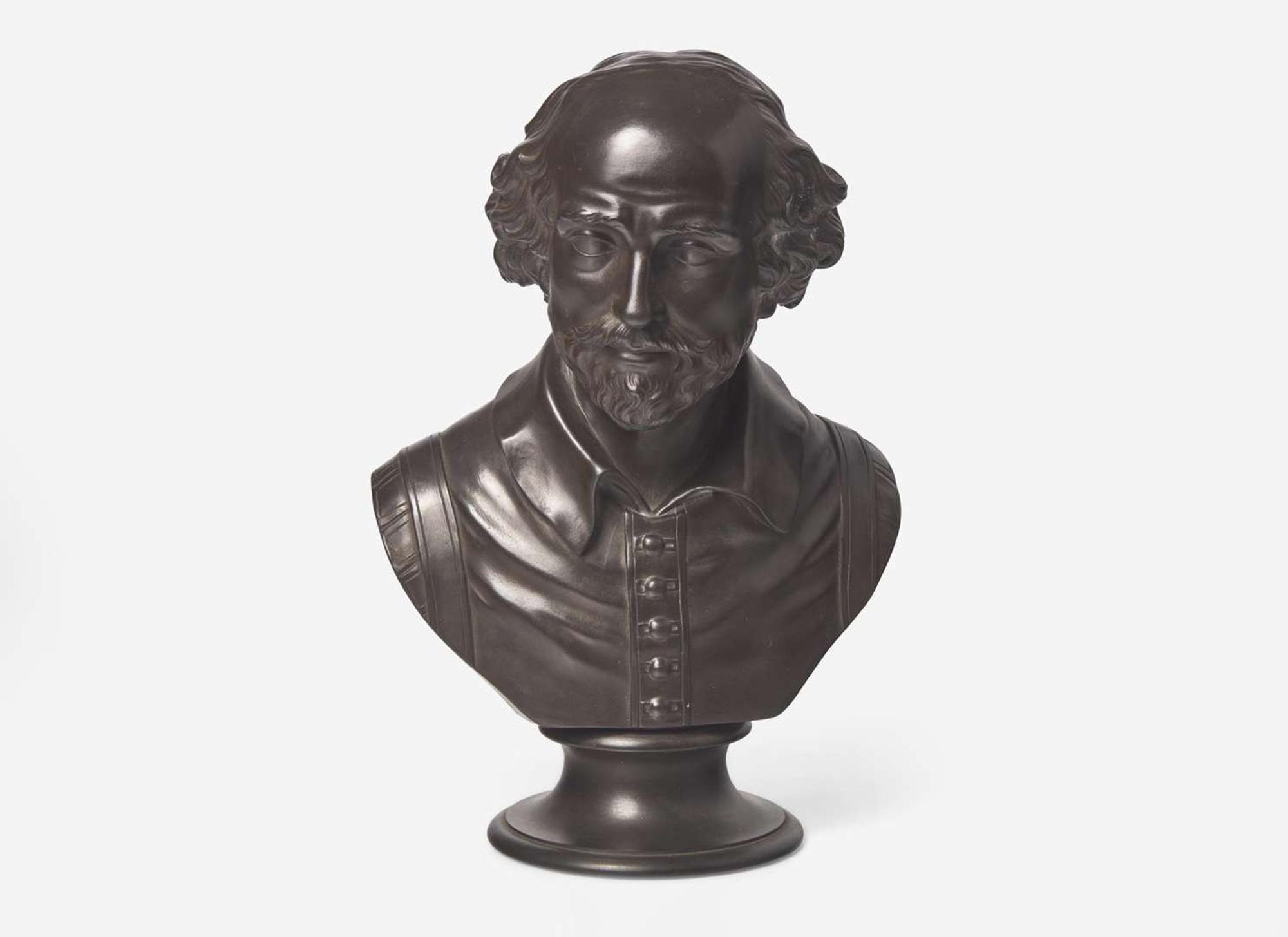 A Wedgwood Bronzed Black Basalt Bust of William Shakespeare, UK, early to mid-19th century