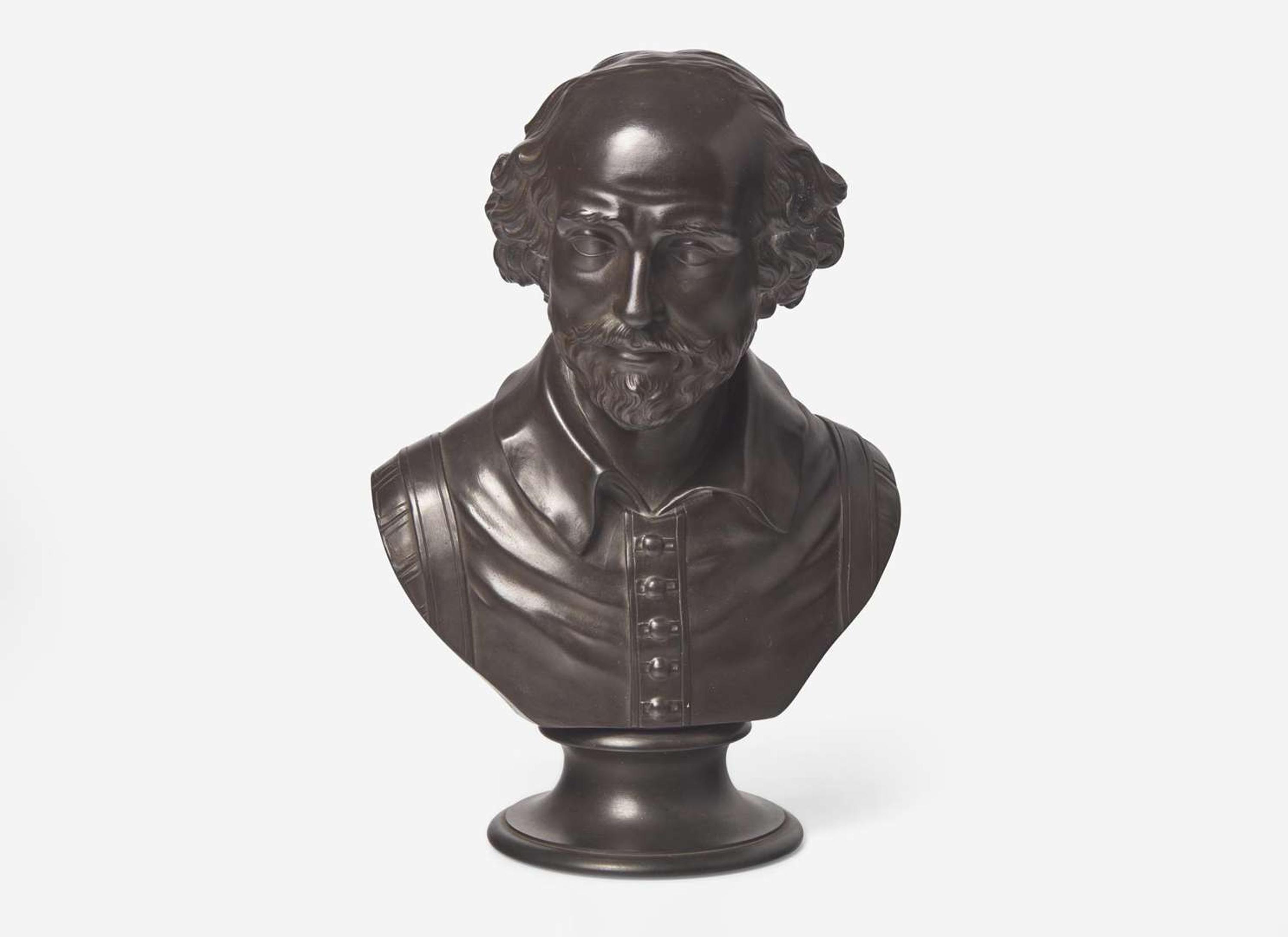 A Wedgwood Bronzed Black Basalt Bust of William Shakespeare, UK, early to mid-19th century