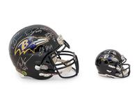 A Group of Baltimore Ravens Signed Autograph Items Including Ed Reed