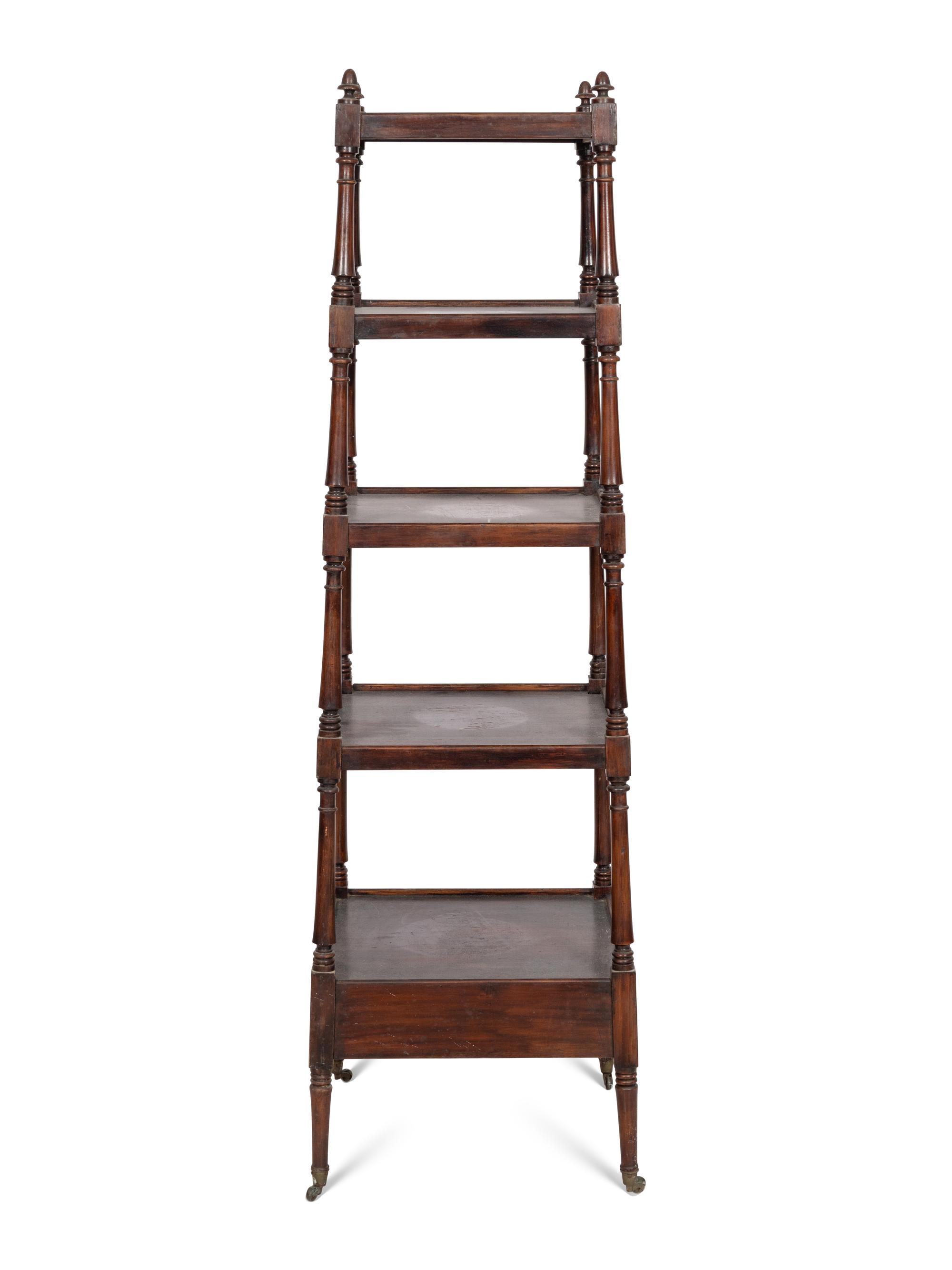 A Regency Mahogany Five-Tier Étagère