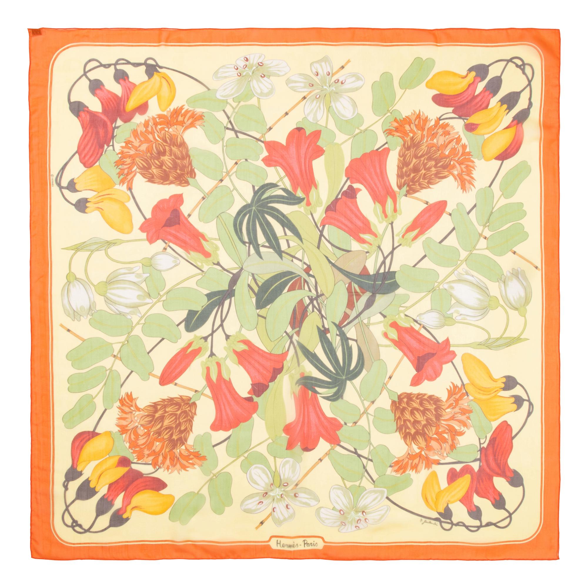 Three Hermès 90cm Silk Chiffon Scarves