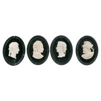 A Set of Four Italian Marble Oval Plaques