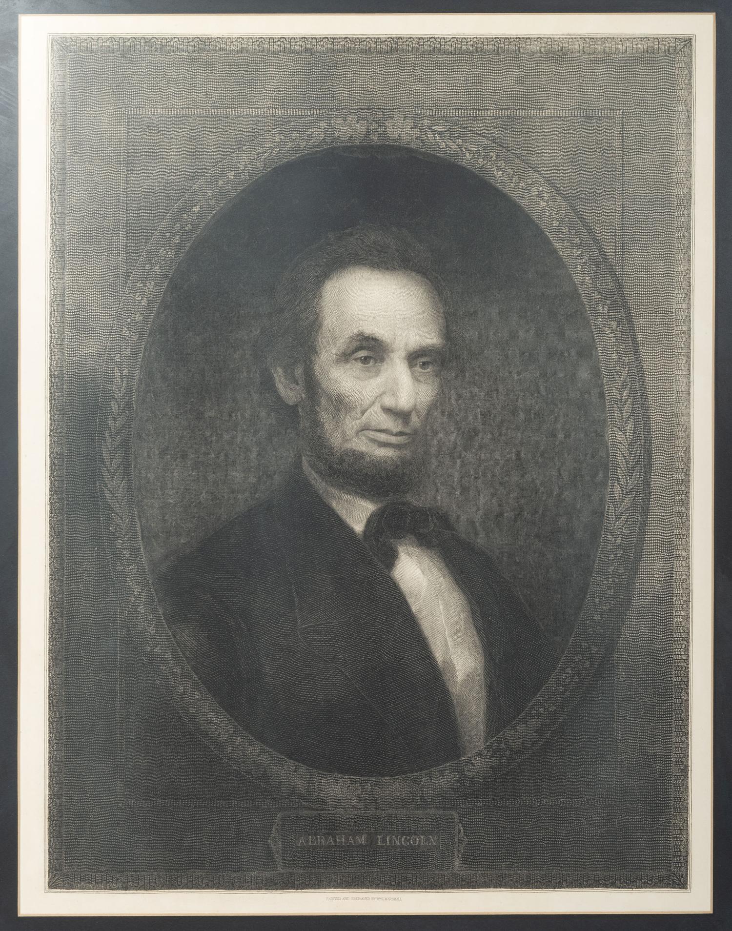 [LINCOLN, Abraham (1809-1865)]. MARSHALL, William, engraver. Abraham Lincoln . [New York]: ca 1866.
