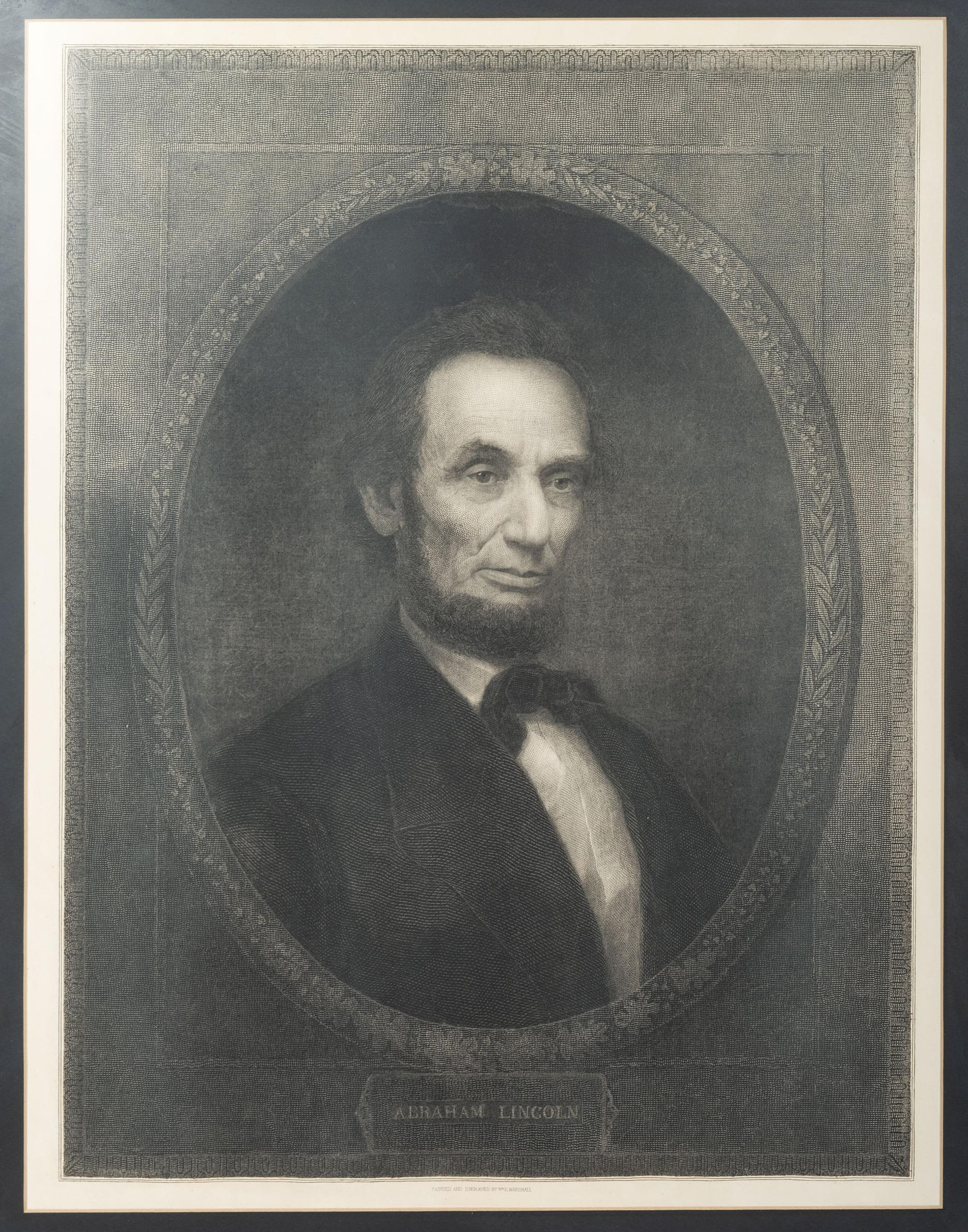 [LINCOLN, Abraham (1809-1865)]. MARSHALL, William, engraver. Abraham Lincoln . [New York]: ca 1866.