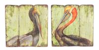 Fabrice de Villeneuve, (20th century), a pair of prints depicting pelicans.