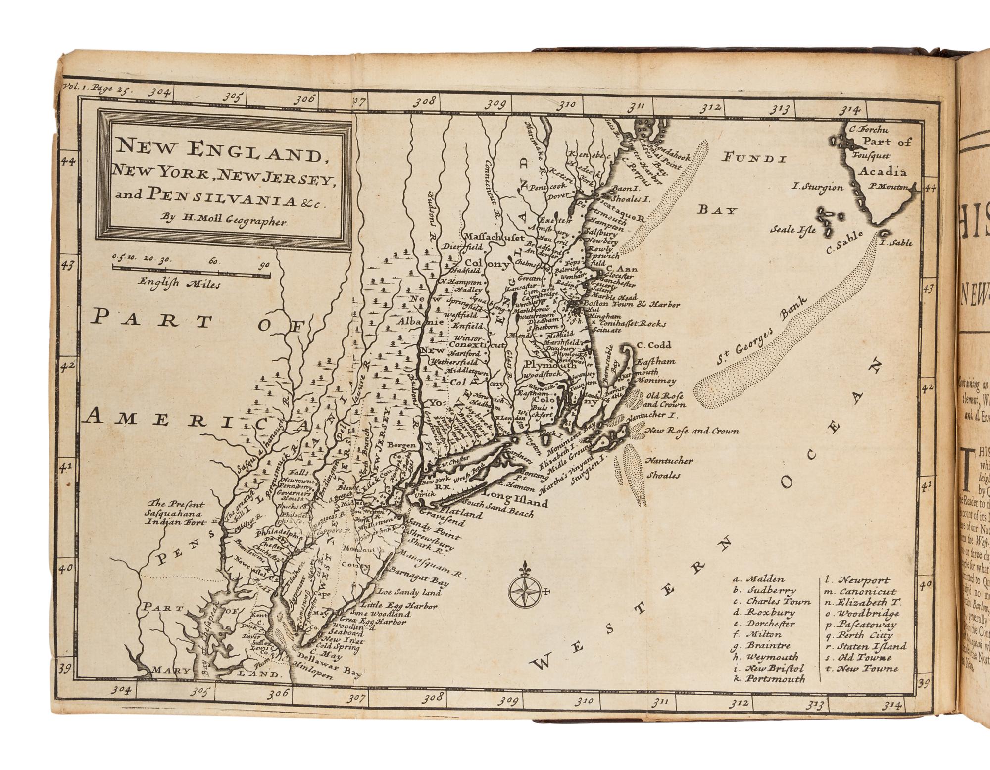 [OLDMIXON, John (1673-1742)]. The British Empire in America, Containing the History of the Discovery, Settlement, Progress and Present State of all the British Colonies on the Continent and Islands of America . London: for John Nicholson, Benjamin Tooke, Richard Parker and Ralph Smith, 1708.