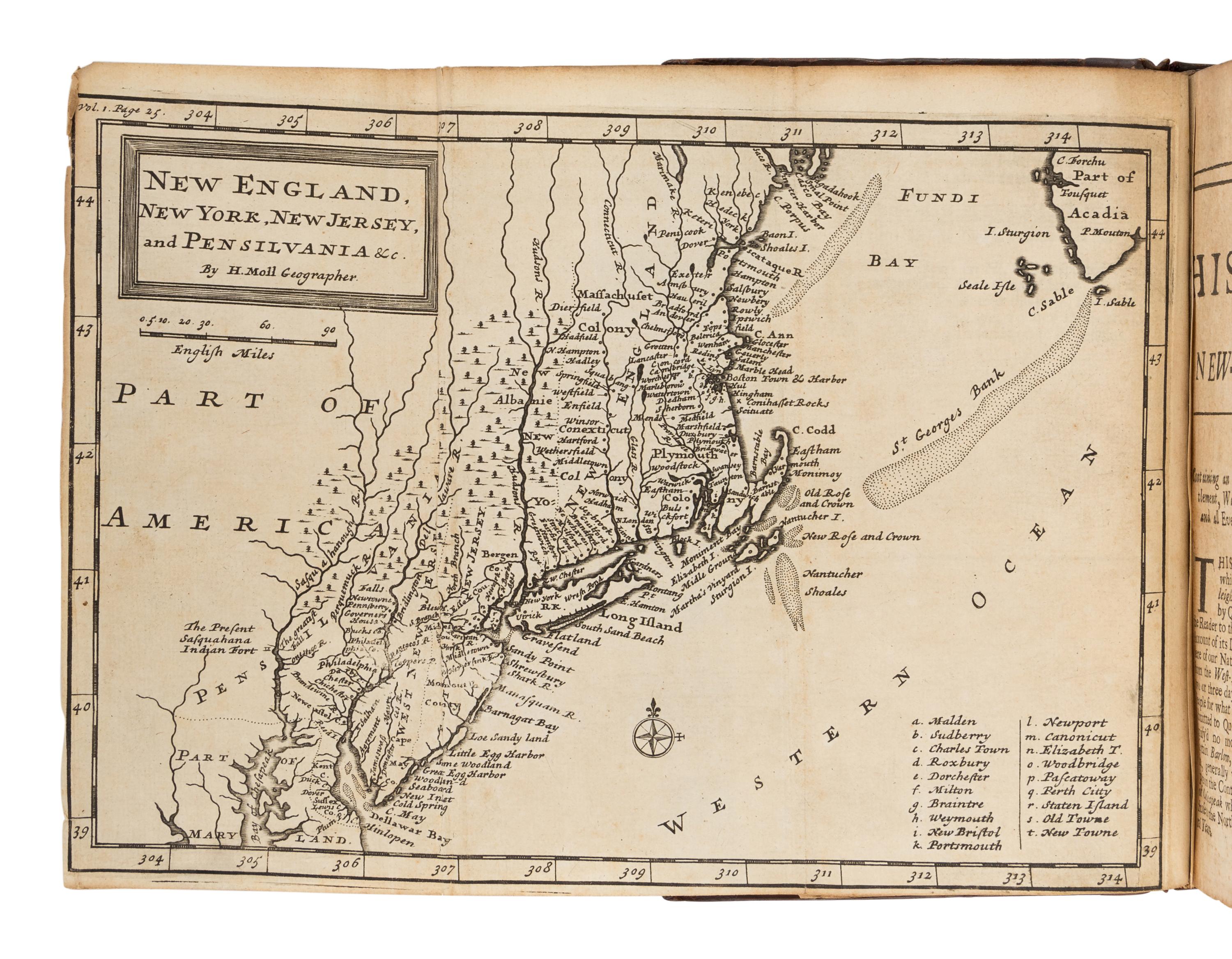 [OLDMIXON, John (1673-1742)]. The British Empire in America, Containing the History of the Discovery, Settlement, Progress and Present State of all the British Colonies on the Continent and Islands of America . London: for John Nicholson, Benjamin Tooke, Richard Parker and Ralph Smith, 1708.