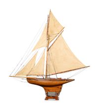 A Five-Sail Cutter-Rigged Pond Yacht on Stand