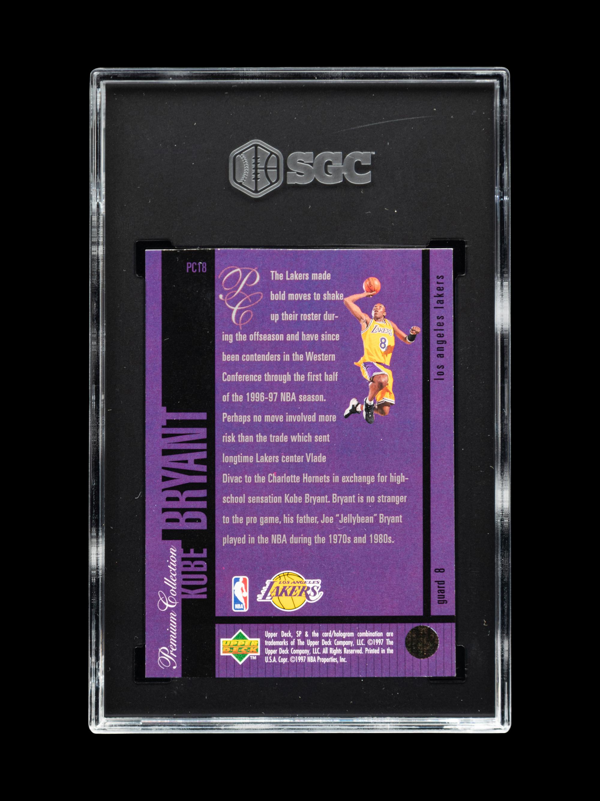 A 1996-97 Upper Deck SP Holoviews Kobe Bryant Rookie Basketball Card No. PC18 (SGC 9 MINT)