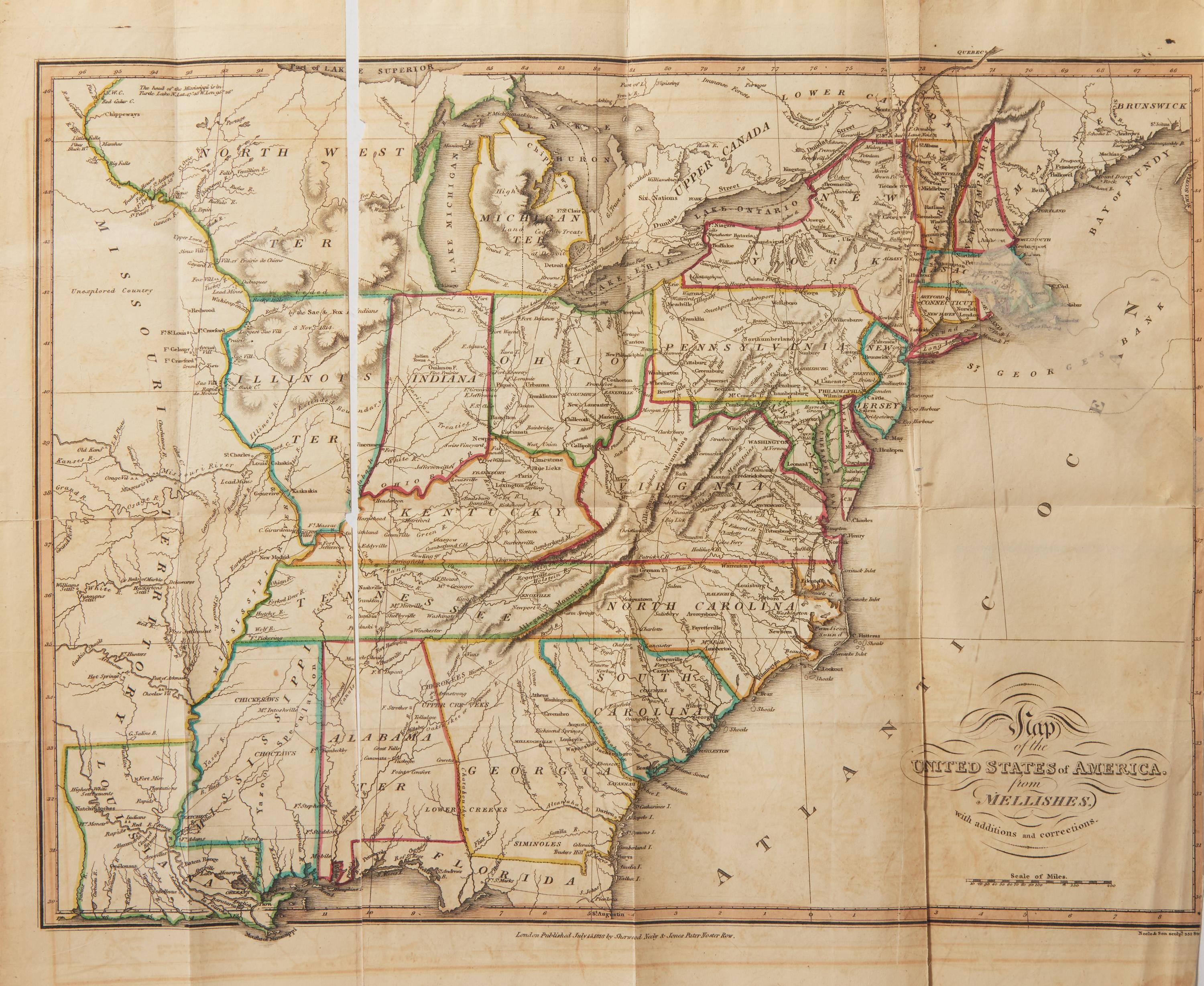 [Americana] Palmer, John. Journals of Travels in the United States of North America, and in Lower Canada, Performed in the Year 1817...