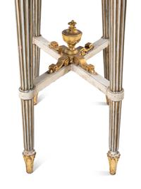 A Pair of North Italian Painted and Parcel-Gilt Marble-Top Side Tables