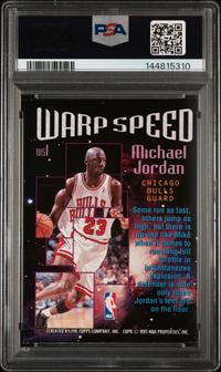 A 1995 Topps Stadium Club Michael Jordan Warp Speed Basketball Card No. WS1 (PSA 7 NM)