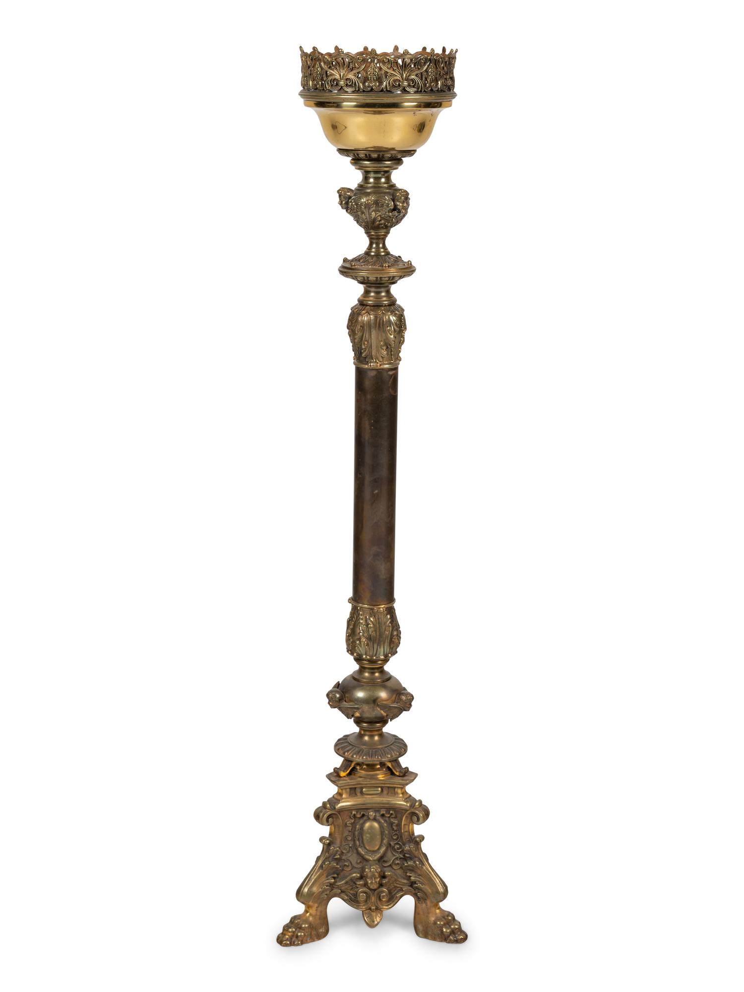 A Neoclassical Gilt Metal Pricket