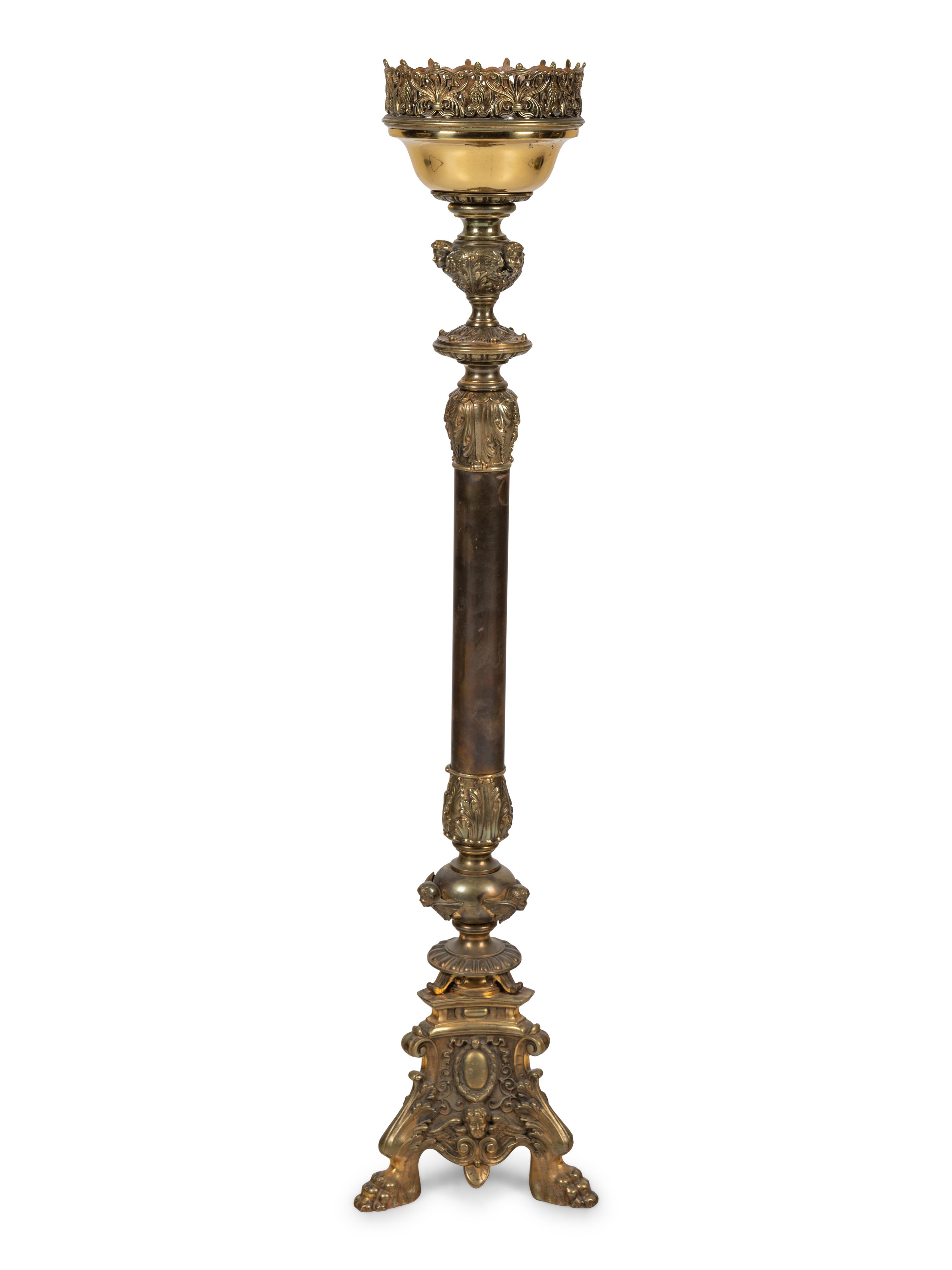 A Neoclassical Gilt Metal Pricket