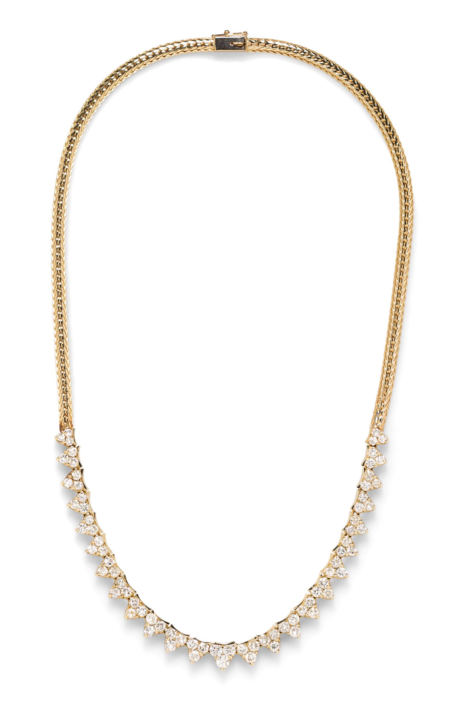 A 14 Karat Yellow Gold and Diamond Necklace, 15.40 dwts.