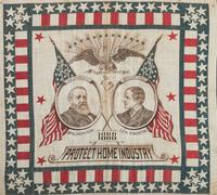 [POLITICS]. [HARRISON, Benjamin (1833-1901)]. Harrison & Morton 1888 Campaign bandana.