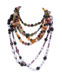 A 14 Karat Yellow Gold and Multi Colored Tourmaline Bead Necklace,