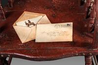 An American Trompe l'Oeil Painted Pony Express and General George Custer Armchair