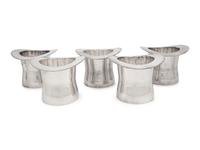 Five Ralph Lauren Silver-Plate 'Top Hat' Wine Coolers