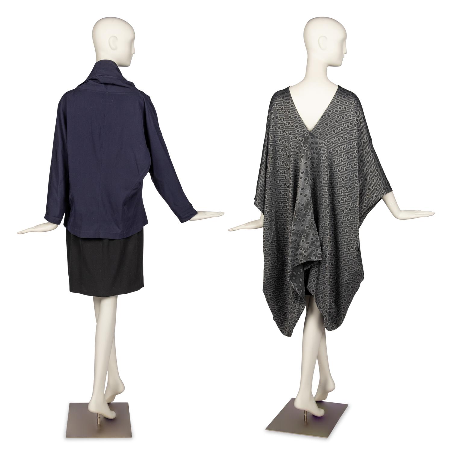 Yohji Yamamoto Shirt with Comme des Garçons Shawl and Poncho