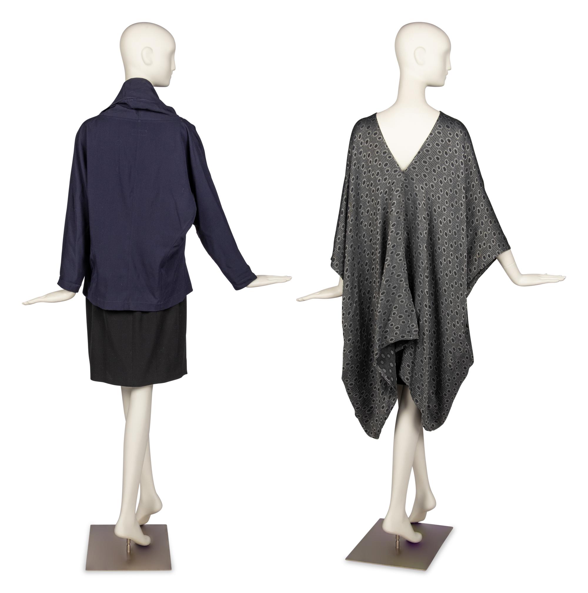 Yohji Yamamoto Shirt with Comme des Garçons Shawl and Poncho