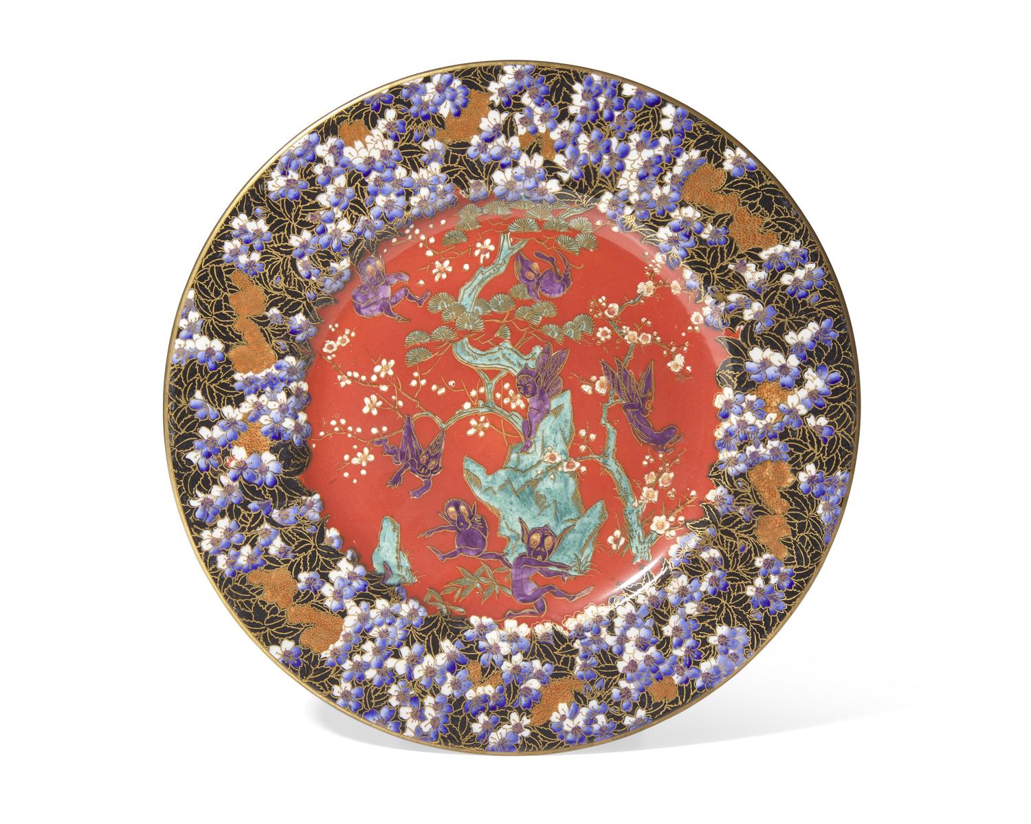 A Rare Wedgwood Fairyland Lustreware 'Imps' Plate