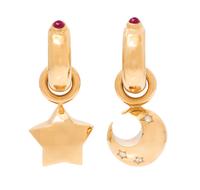 A Pair of 18 Karat Yellow Gold, Ruby and Diamond Convertible Earrings, Wempe, 17.40 dwts.