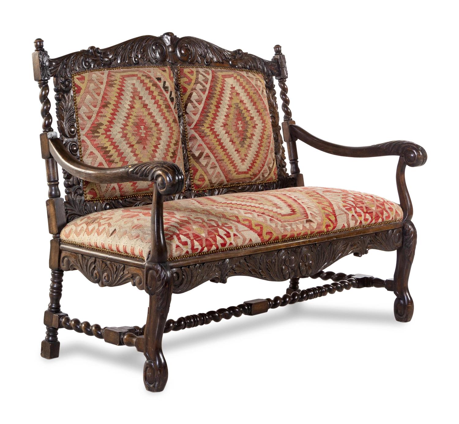 A Renaissance Revival Carved Oak Parlor Suite