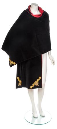 A Louis Feraud Black Cotton Velvet Stole,