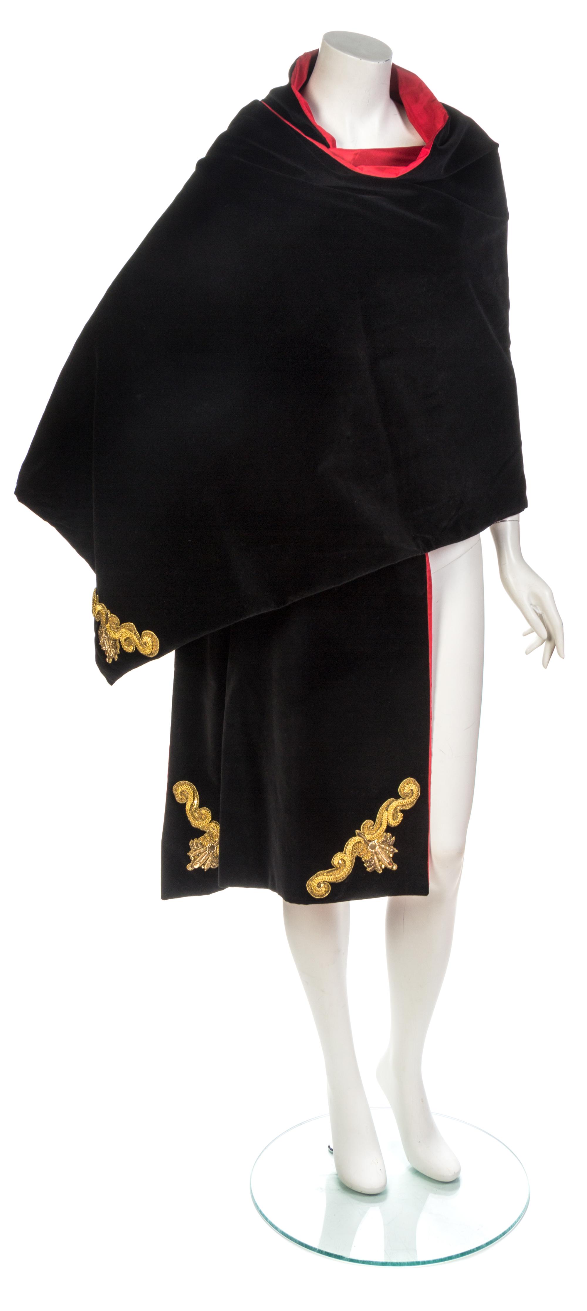 A Louis Feraud Black Cotton Velvet Stole,