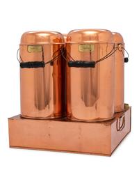 Three Sets of American Copper Mudge Canners