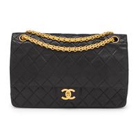 Chanel, Medium Classic Double Flap in Quilted Black Leather