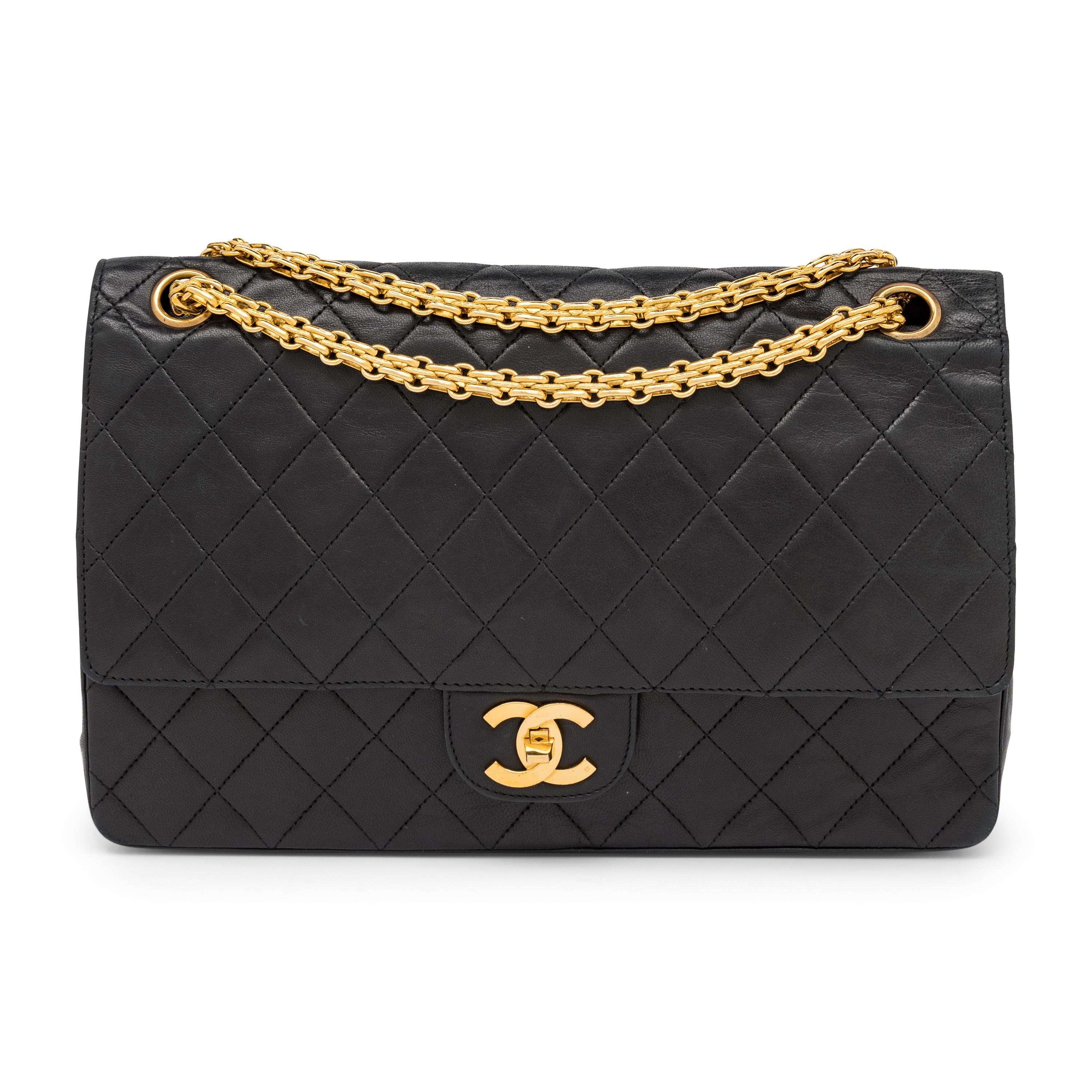 Chanel, Medium Classic Double Flap in Quilted Black Leather