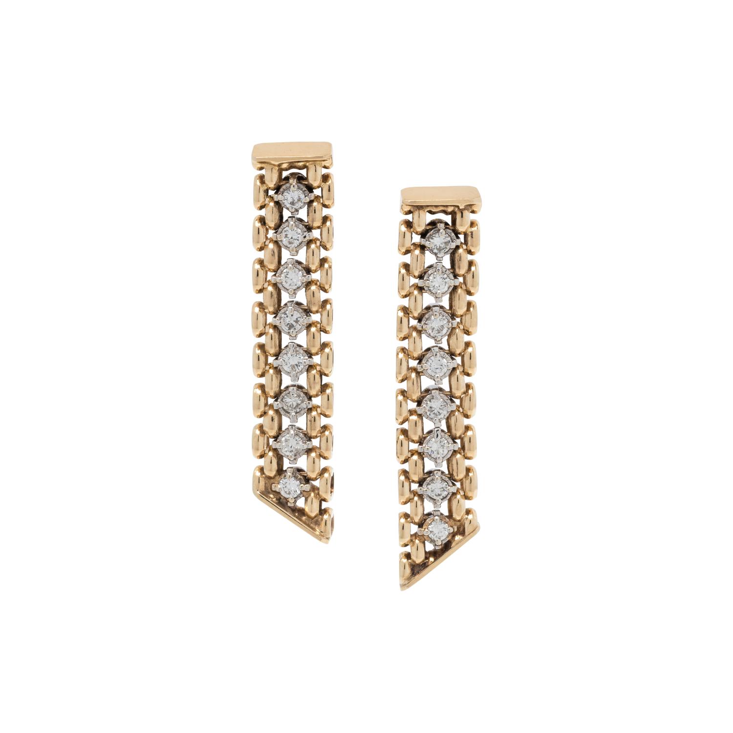 YELLOW GOLD AND DIAMOND EARRINGS