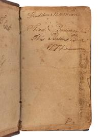 [BOWMAN, Thaddeus, his copy]. A New Version of the Psalms of David . Boston, N.E.: J. Kneeland and S. Adams for Wharton and Bowes, 1765.