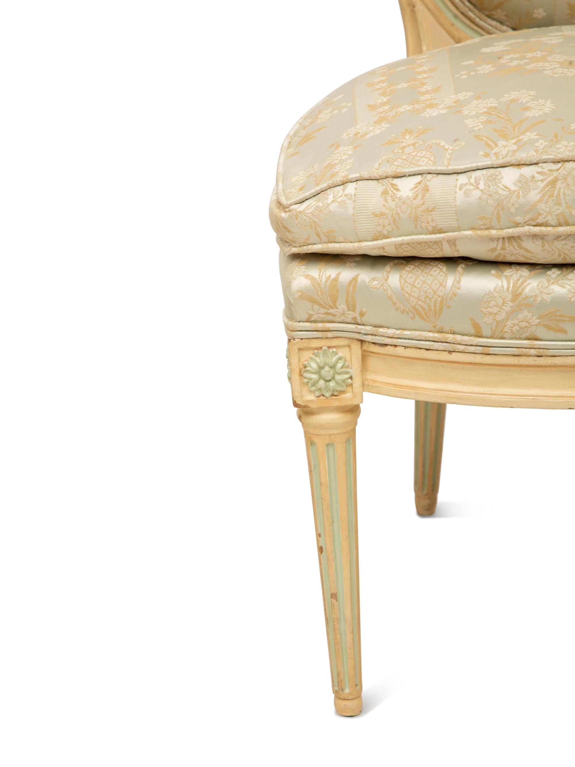 A Pair of Louis XVI Style Painted Side Chairs — Late 19th/Early 20th Century