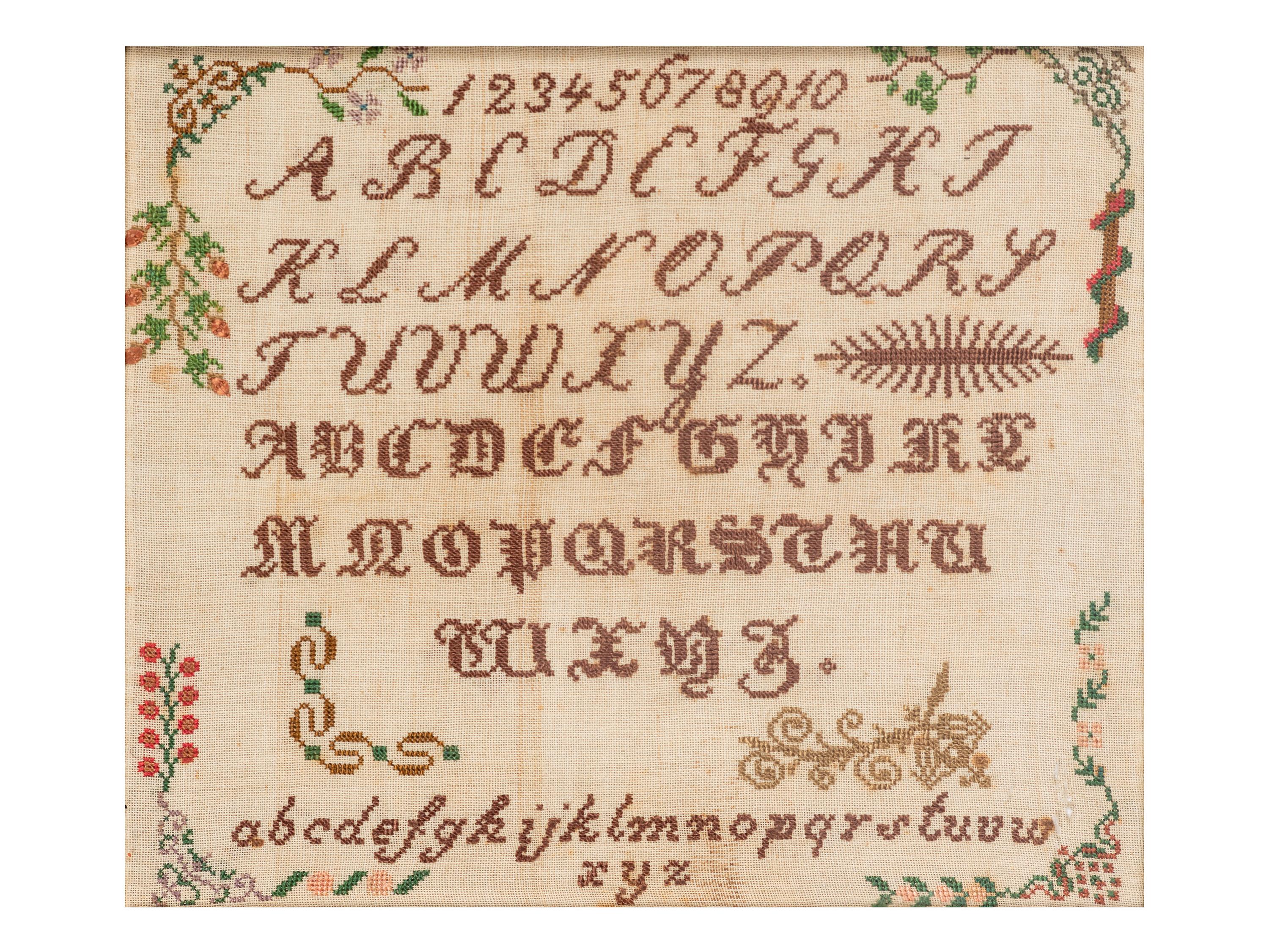 Six Needlework Embroidered Schoolgirl's Samplers