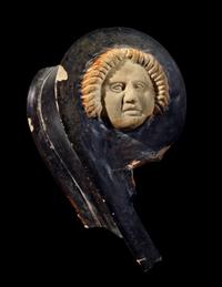 An Apulian Red-Figured Volute-Krater Handle Fragment